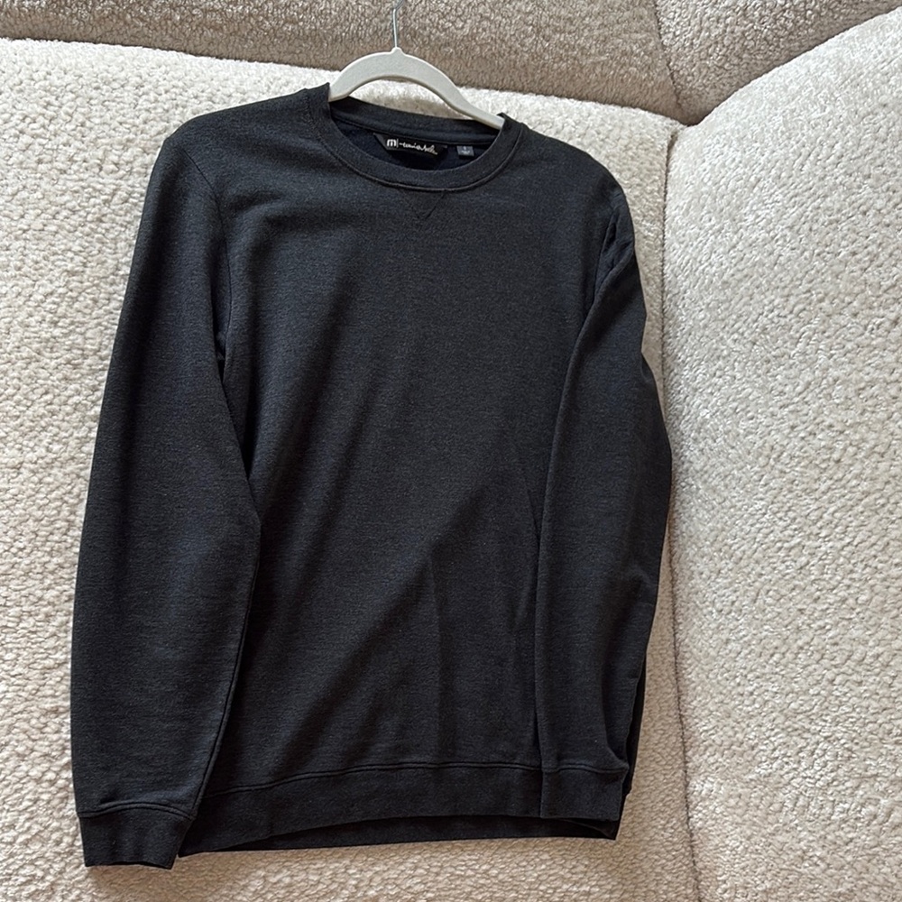 Travis Mathew Charcoal or Black Crewneck Golf Sweater